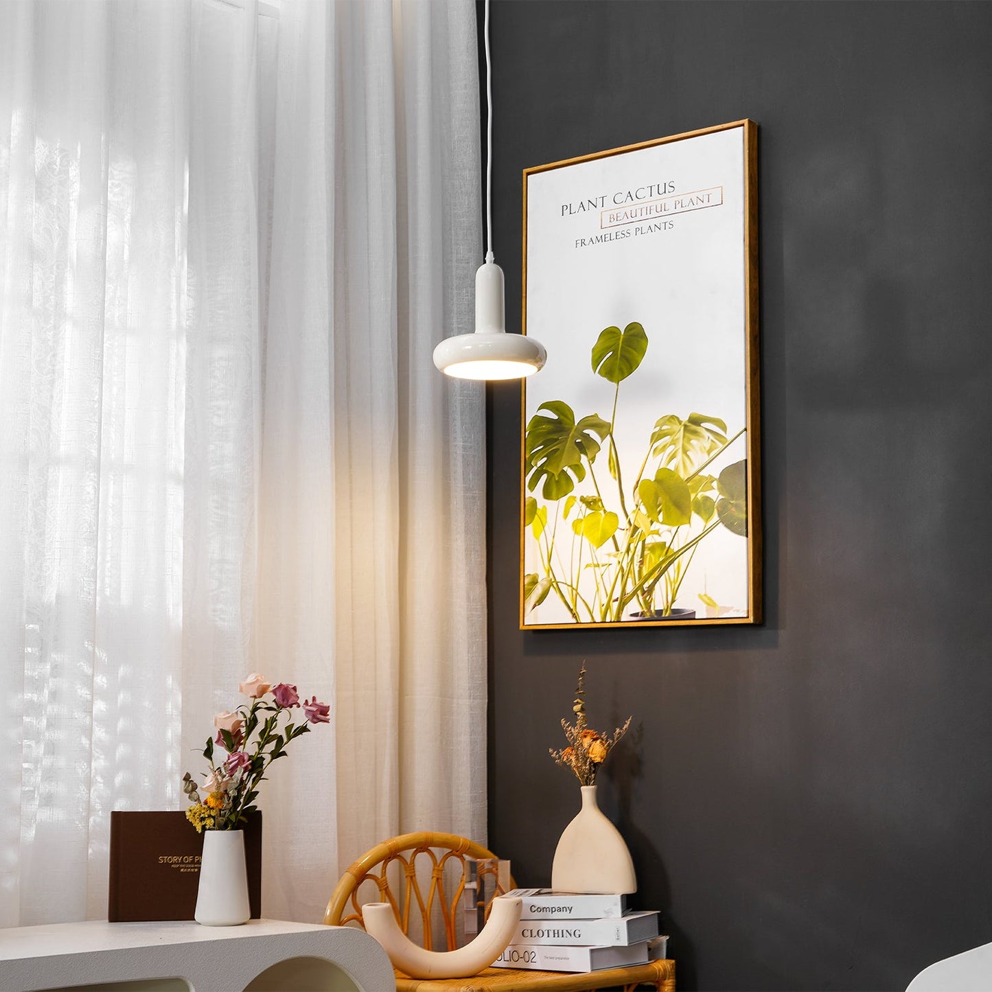 Odense Cream Metal Pendant Light