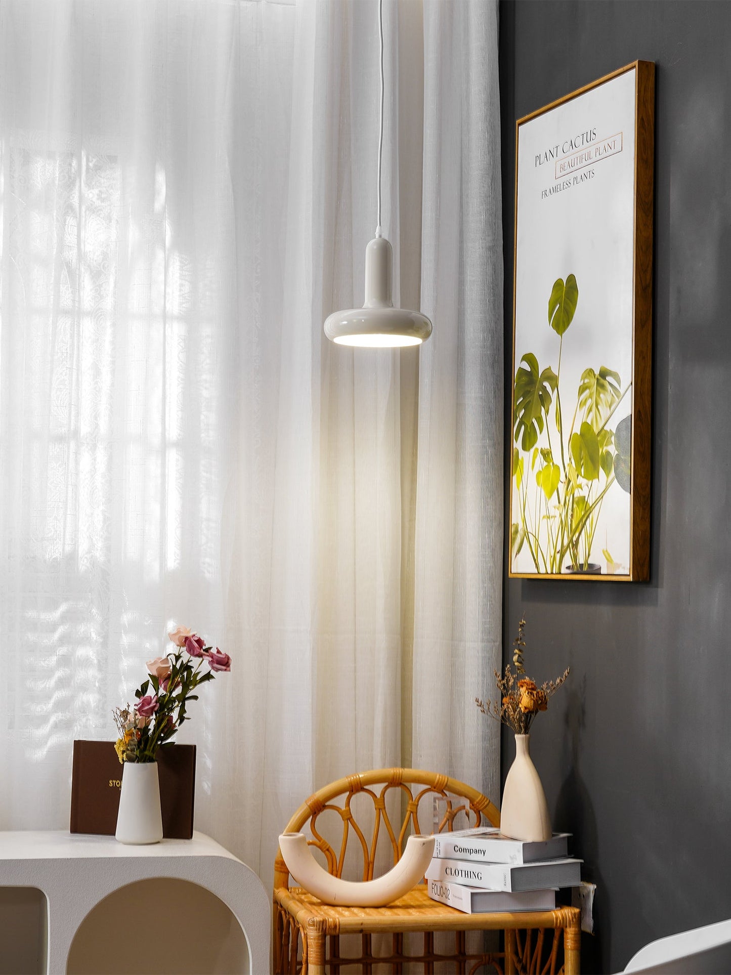 Odense Cream Metal Pendant Light