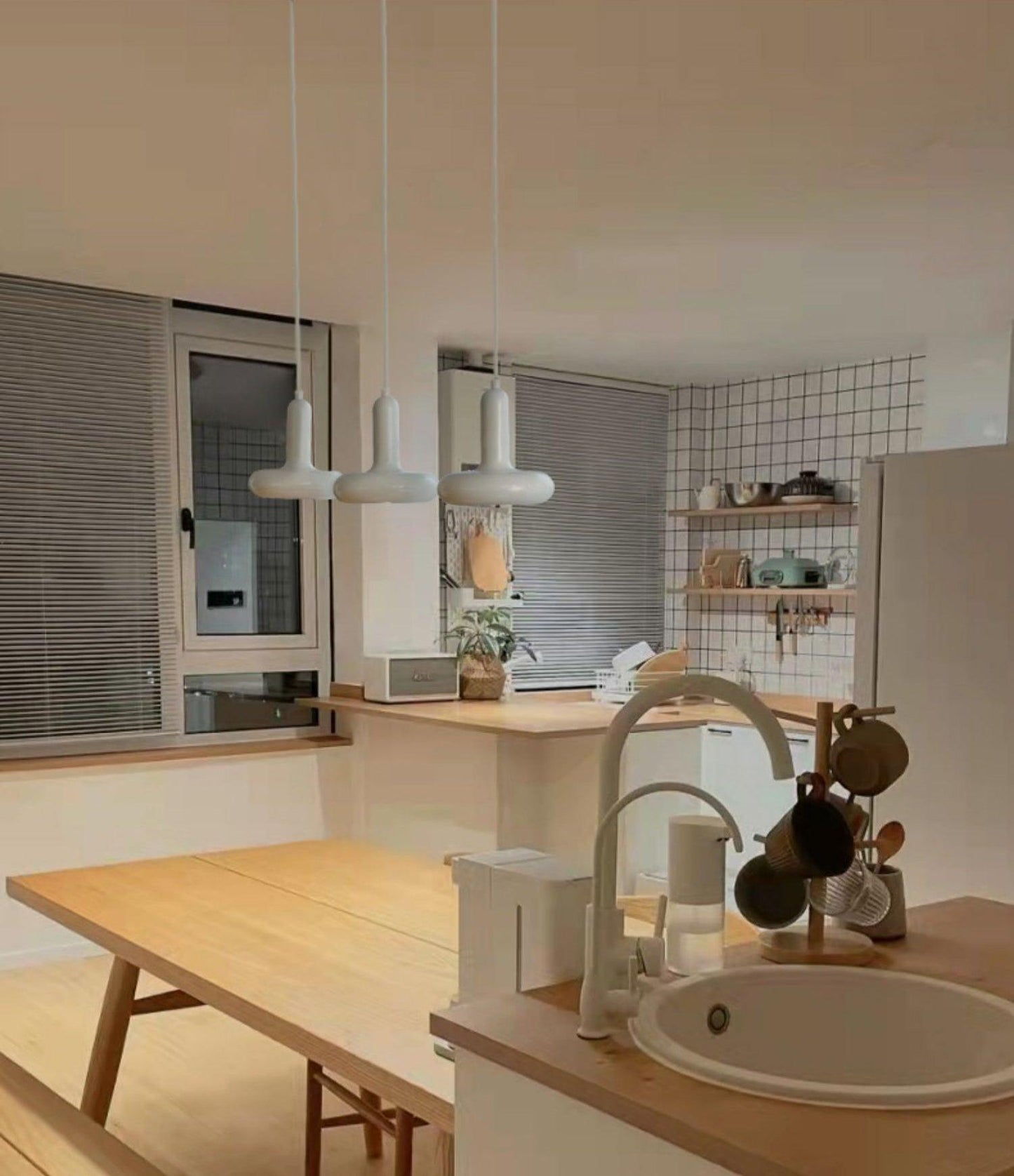 Odense Cream Metal Pendant Light