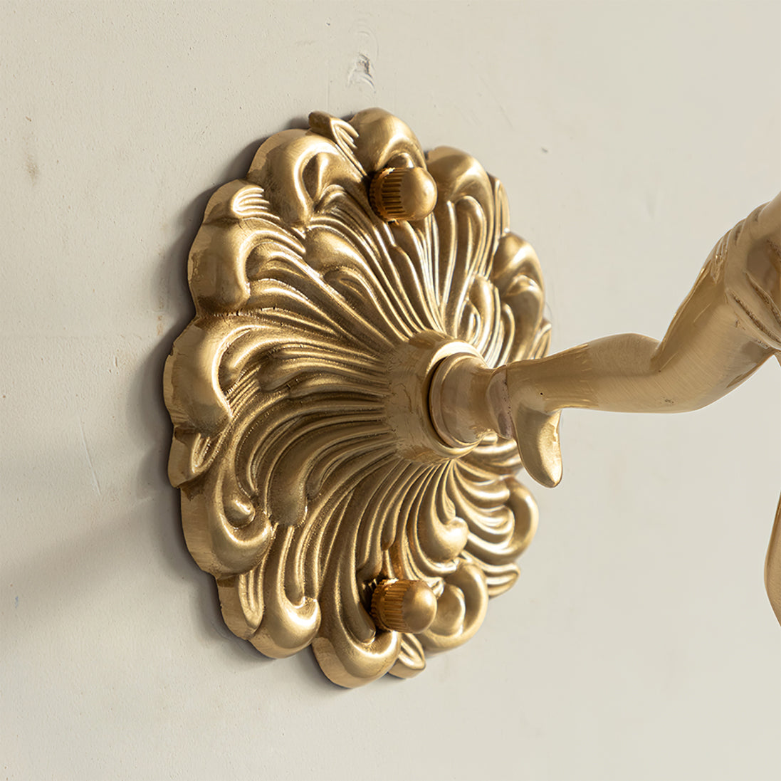 Cherub Brass and Glass Wall Sconce