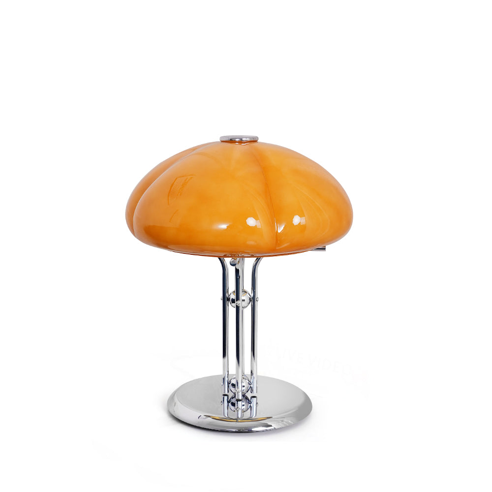 Four Leaf Amber Glass Table Lamp