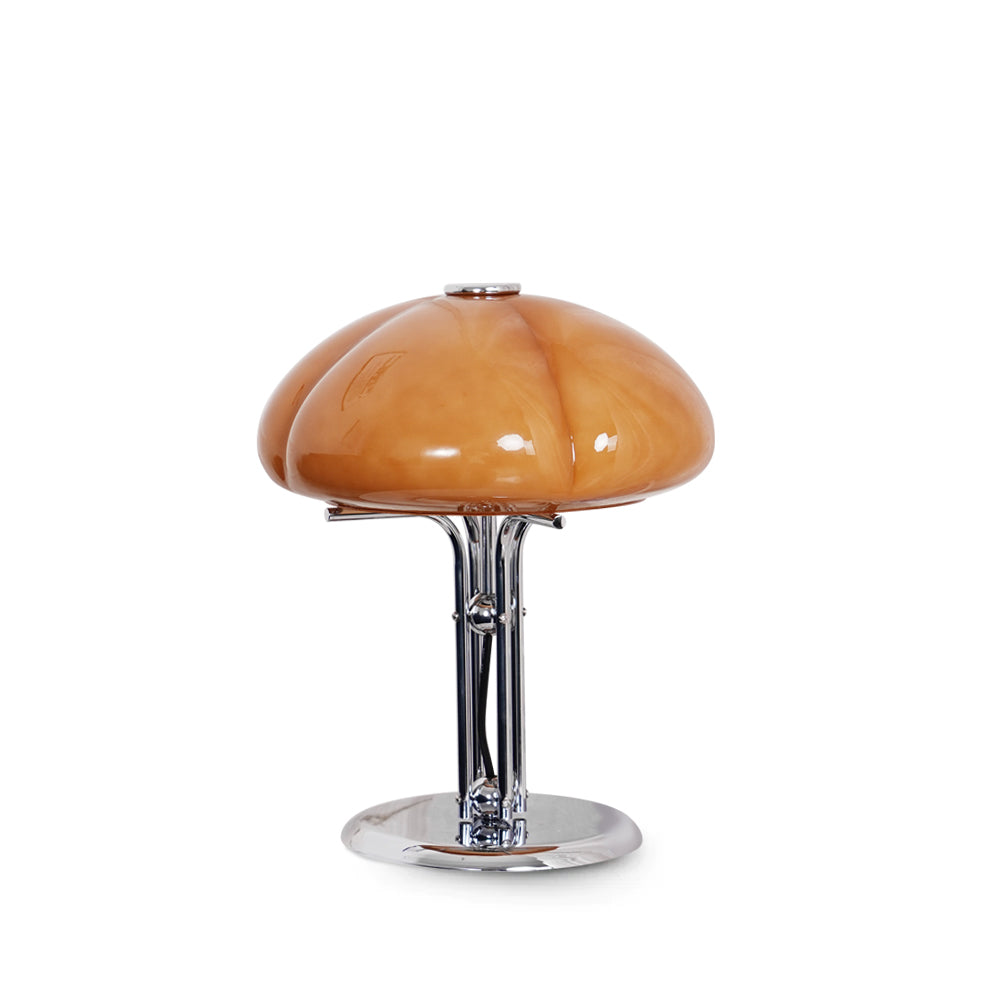 Four Leaf Amber Glass Table Lamp
