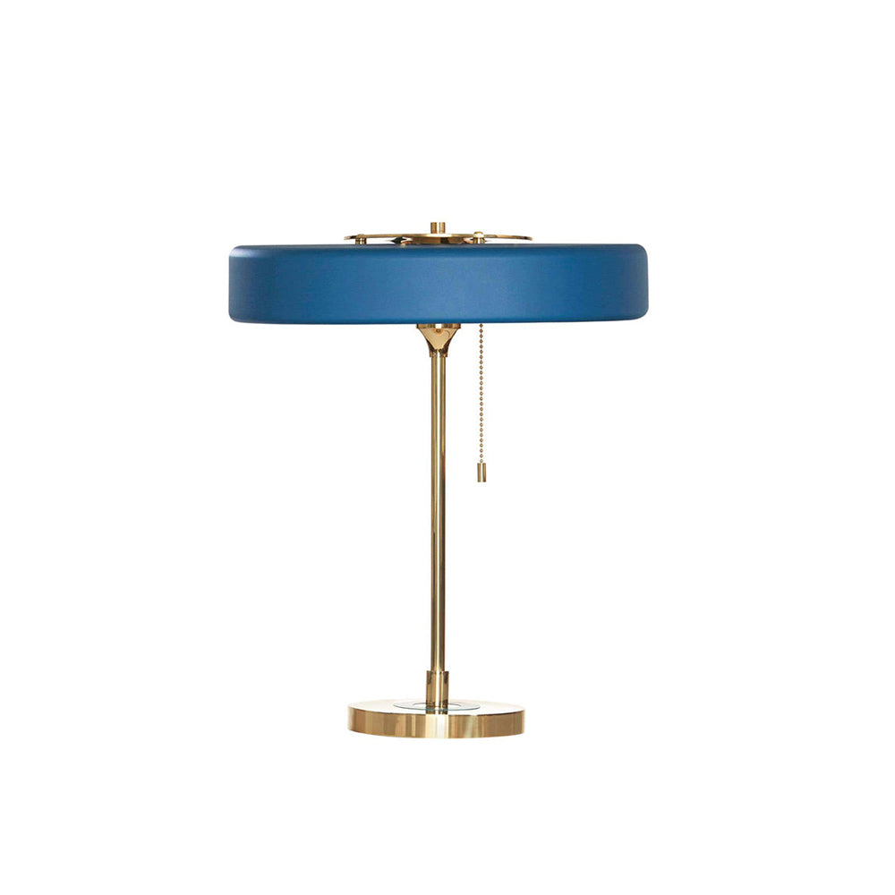 Spun Metal Pull Chain Table Lamp
