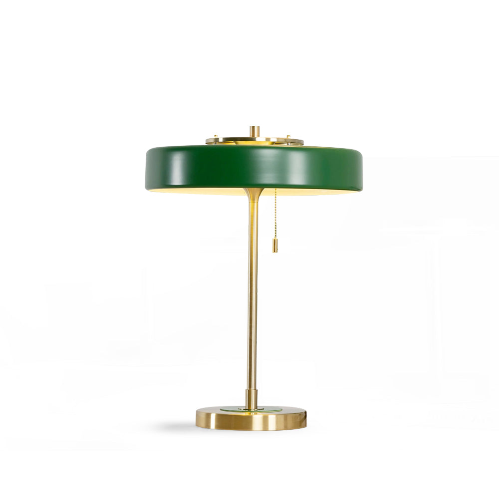 Spun Metal Pull Chain Table Lamp