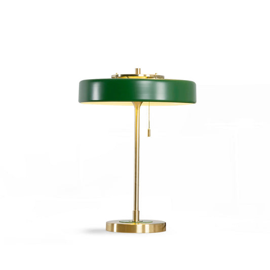 Spun Metal Pull Chain Table Lamp