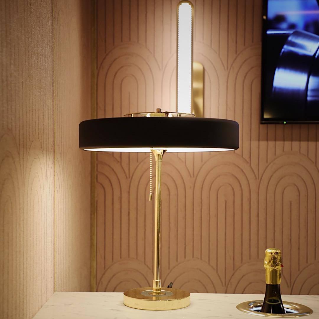 Spun Metal Pull Chain Table Lamp