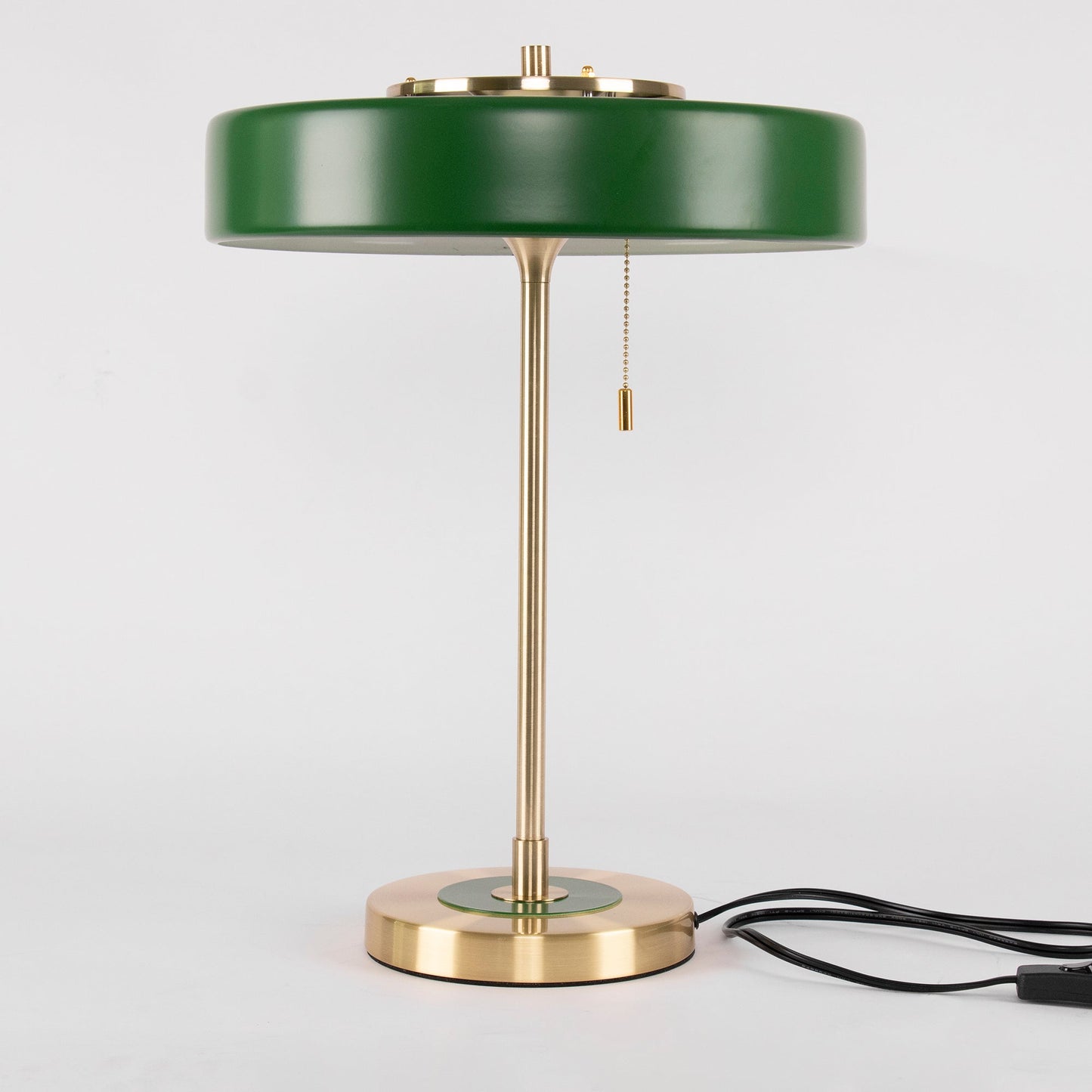 Spun Metal Pull Chain Table Lamp