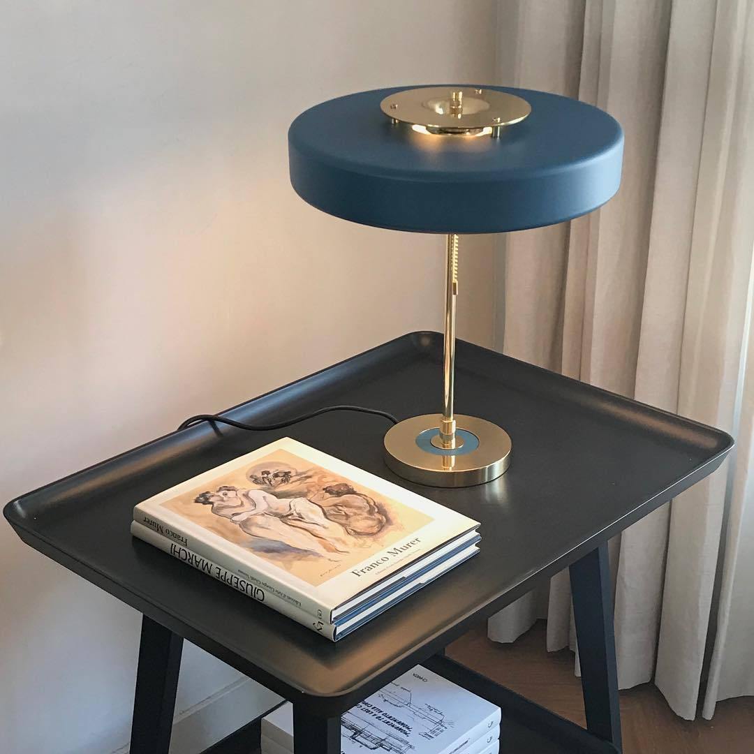 Spun Metal Pull Chain Table Lamp