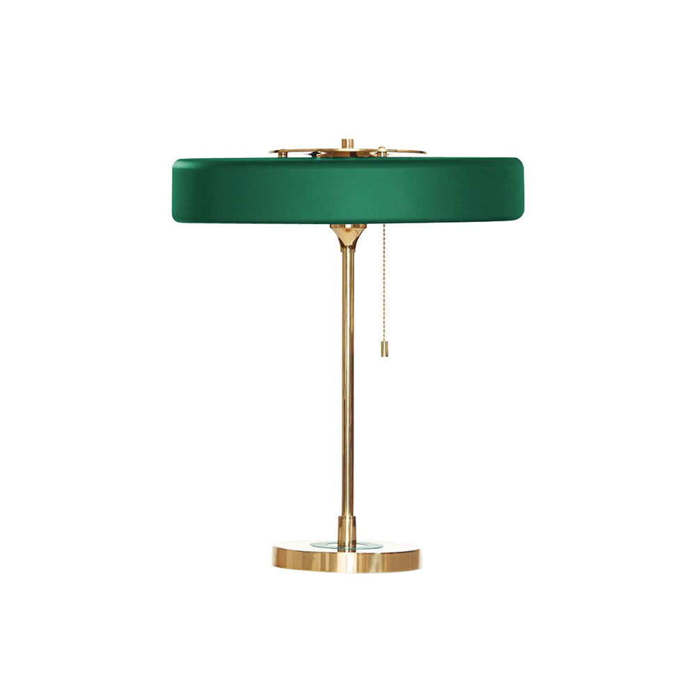 Spun Metal Pull Chain Table Lamp