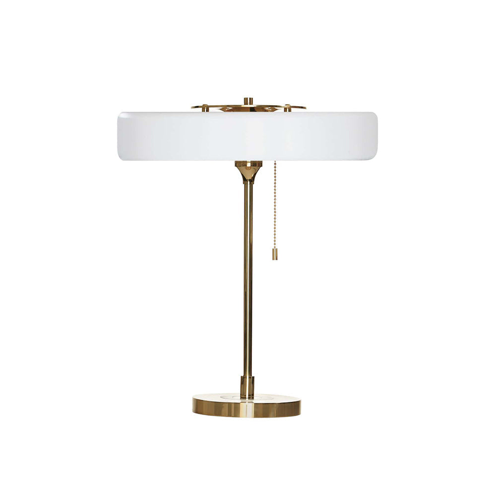 Spun Metal Pull Chain Table Lamp