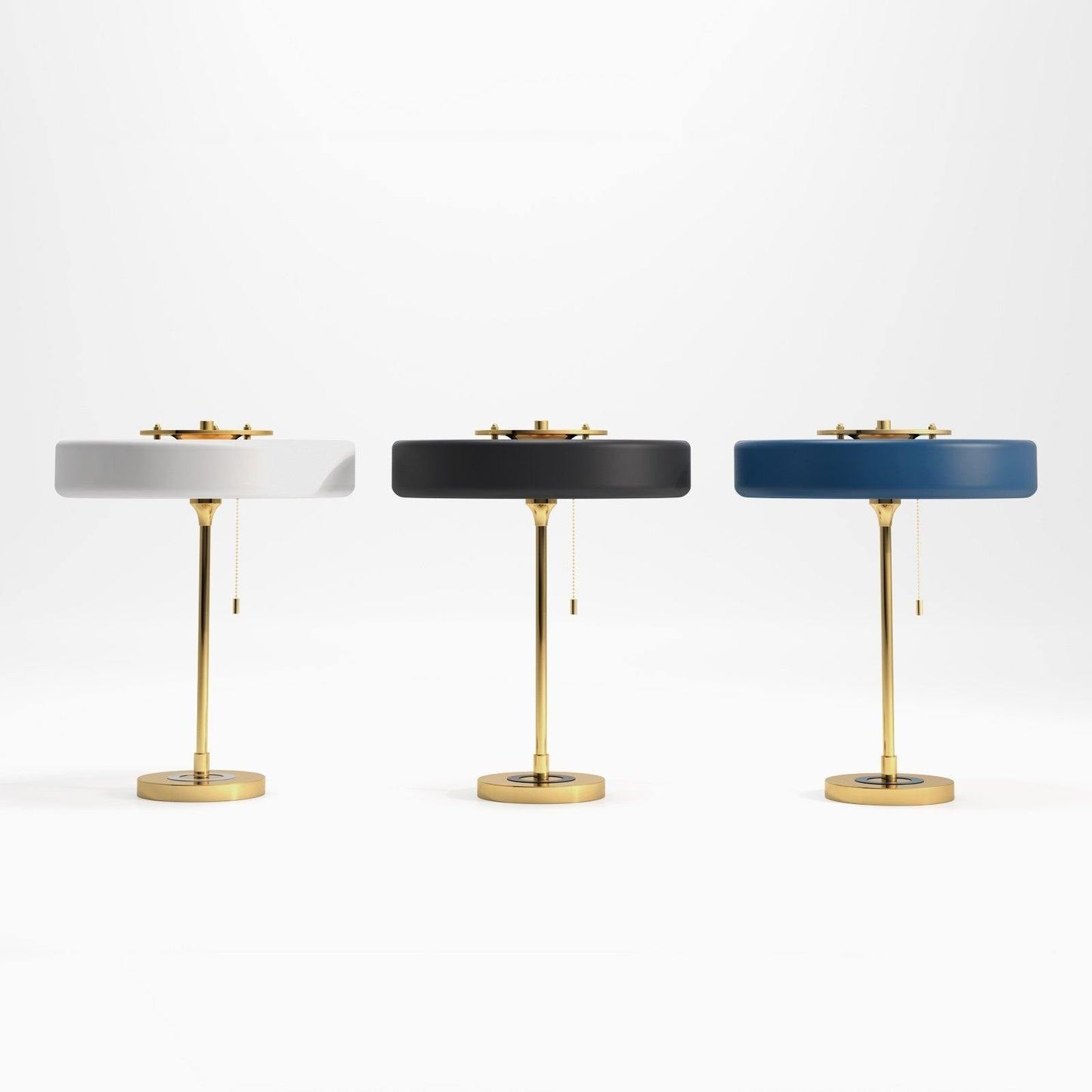 Spun Metal Pull Chain Table Lamp