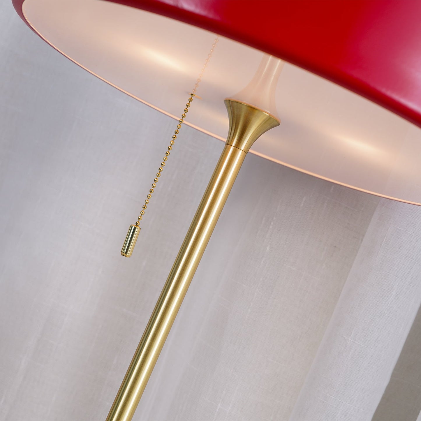 Spun Metal Pull Chain Table Lamp