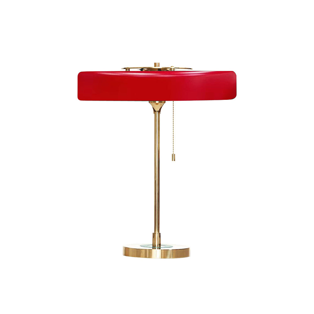 Spun Metal Pull Chain Table Lamp