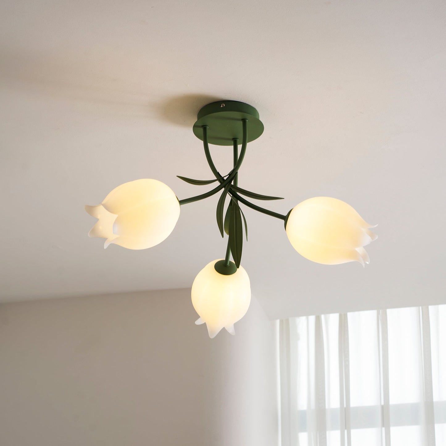 Bell Flower Branch Semi-Flush Ceiling Light — Multi-Head