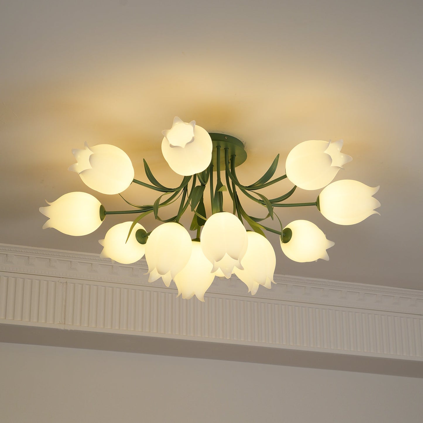 Bell Flower Branch Semi-Flush Ceiling Light — Multi-Head