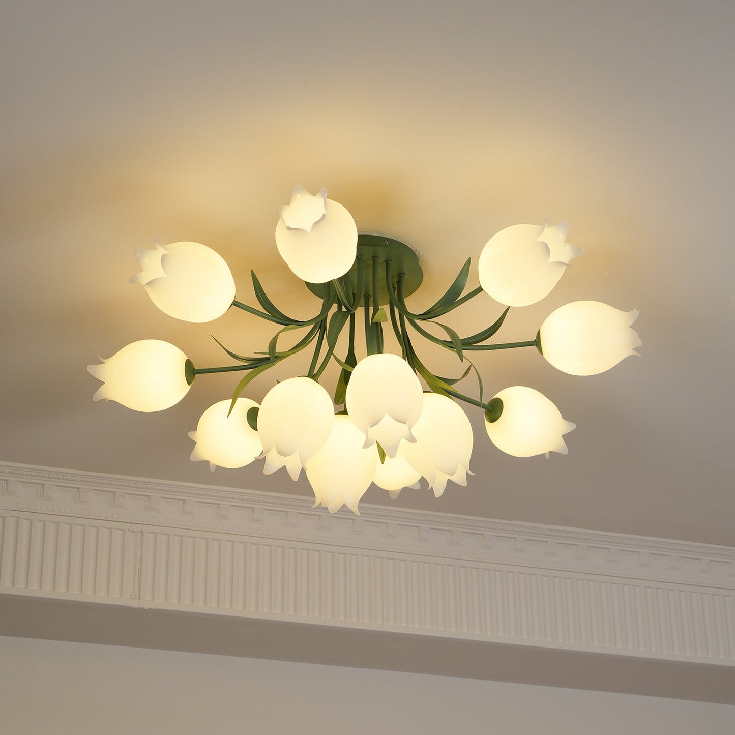 Bell Flower Branch Semi-Flush Ceiling Light — Multi-Head