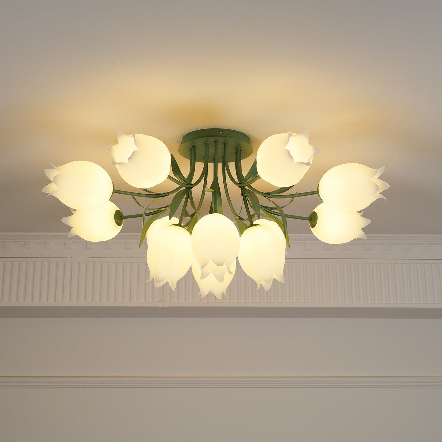 Bell Flower Branch Semi-Flush Ceiling Light — Multi-Head