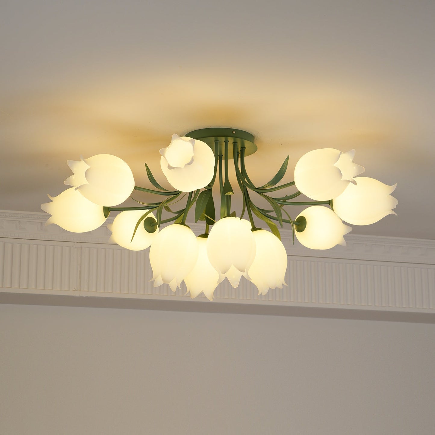 Bell Flower Branch Semi-Flush Ceiling Light — Multi-Head
