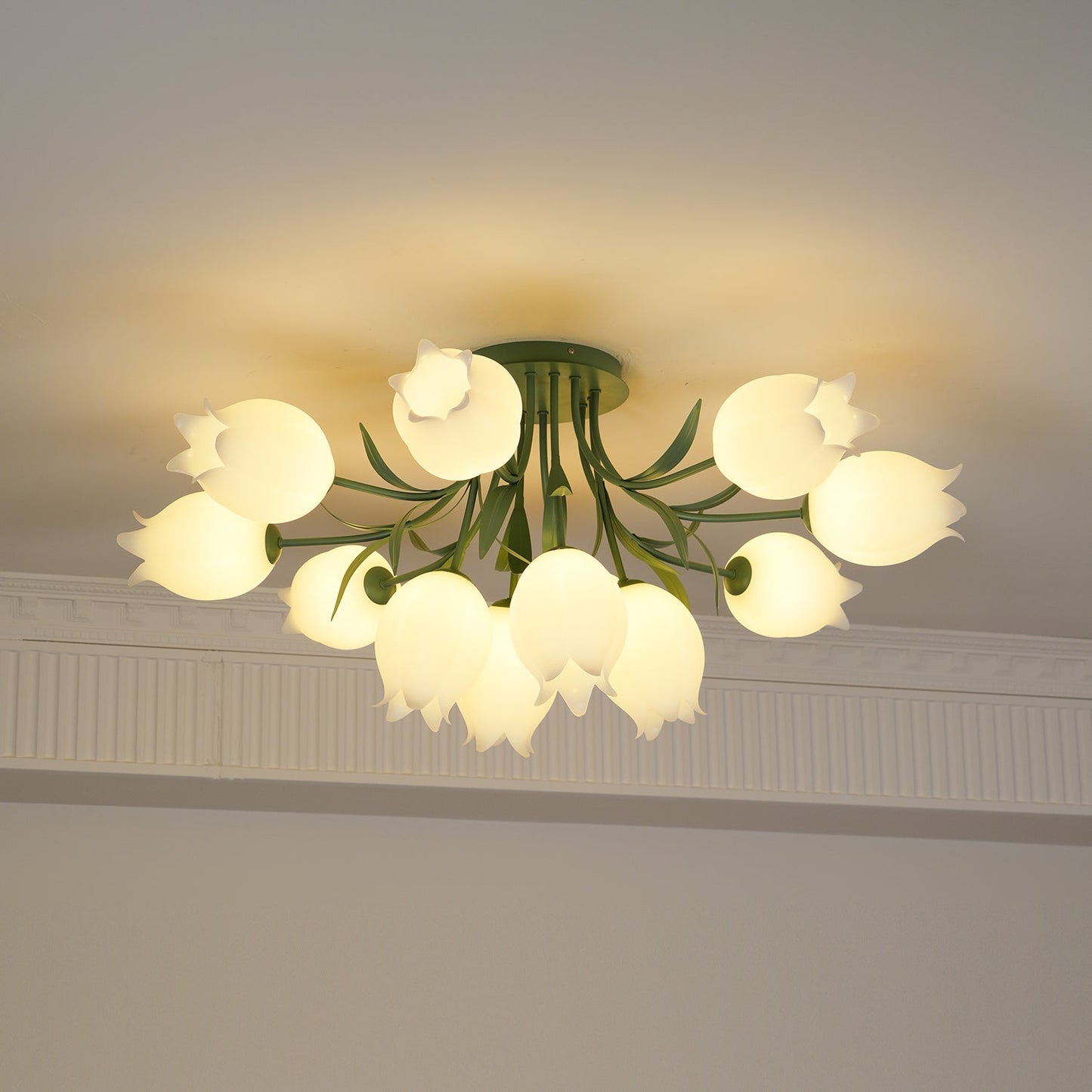 Bell Flower Branch Semi-Flush Ceiling Light — Multi-Head