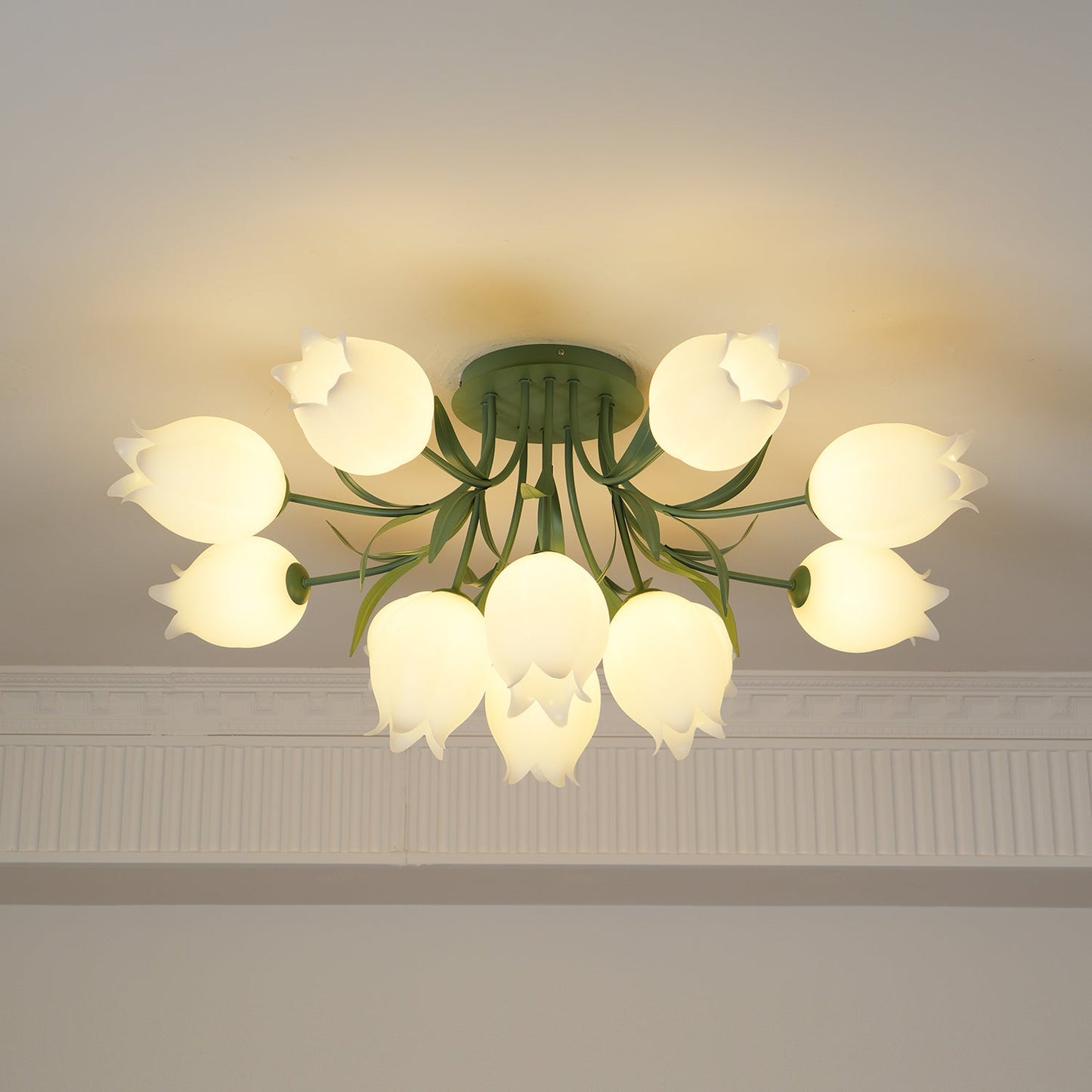 Bell Flower Branch Semi-Flush Ceiling Light — Multi-Head