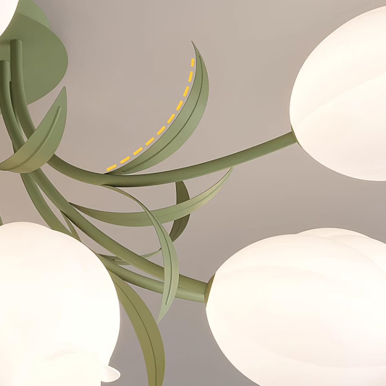 Bell Flower Branch Semi-Flush Ceiling Light — Multi-Head