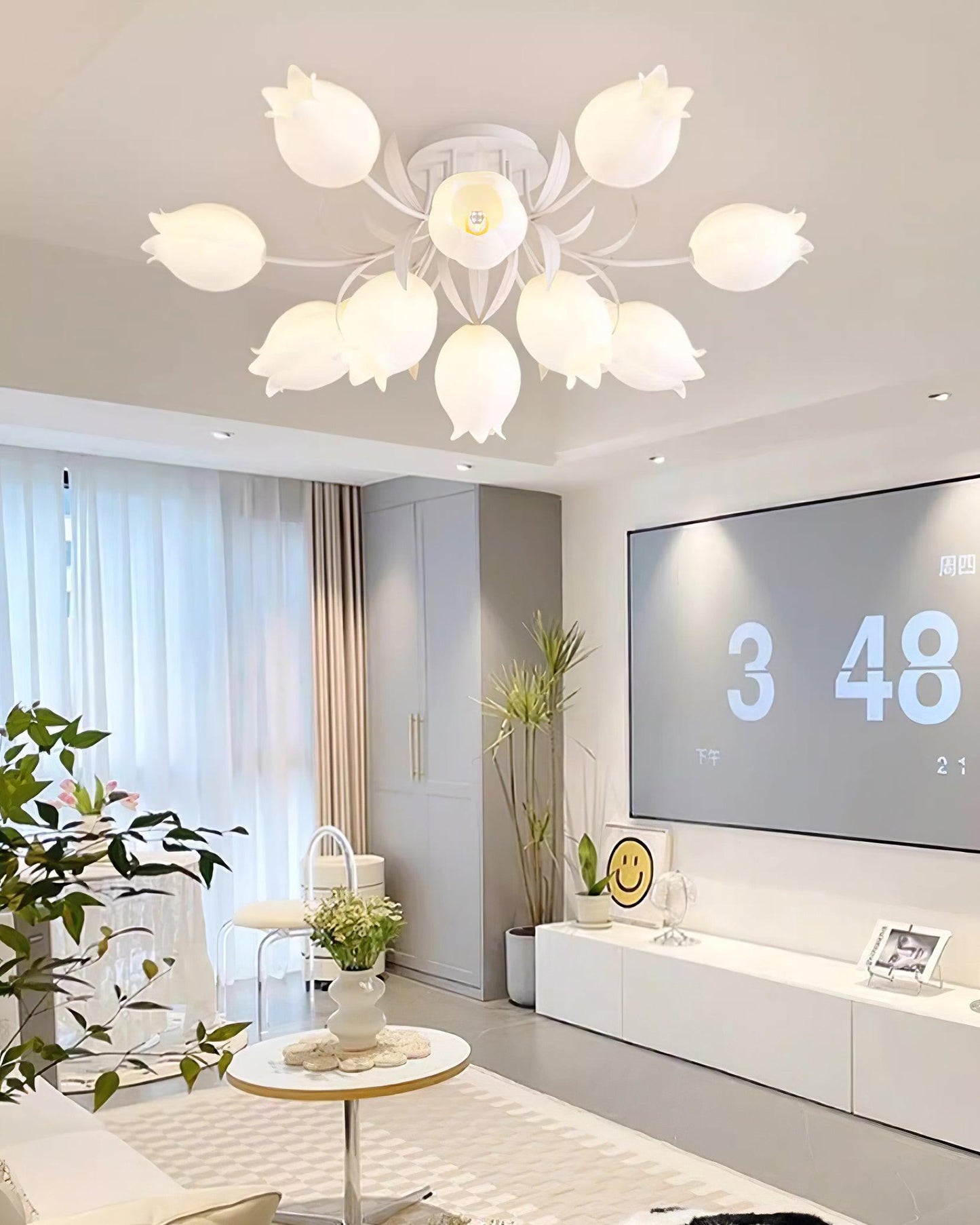 Bell Flower Branch Semi-Flush Ceiling Light — Multi-Head