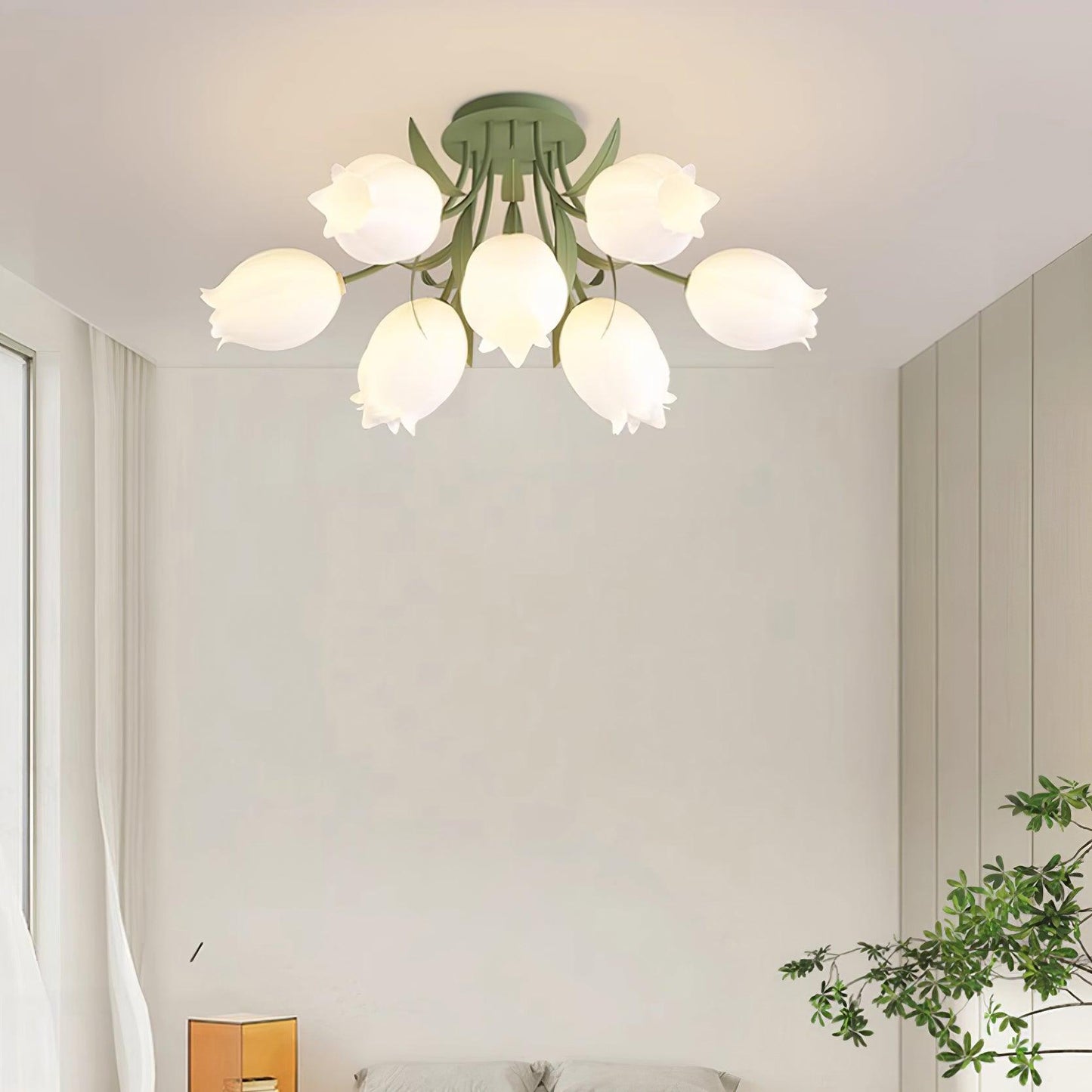 Bell Flower Branch Semi-Flush Ceiling Light — Multi-Head