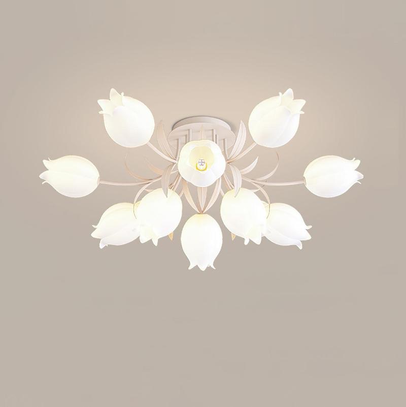 Bell Flower Branch Semi-Flush Ceiling Light — Multi-Head