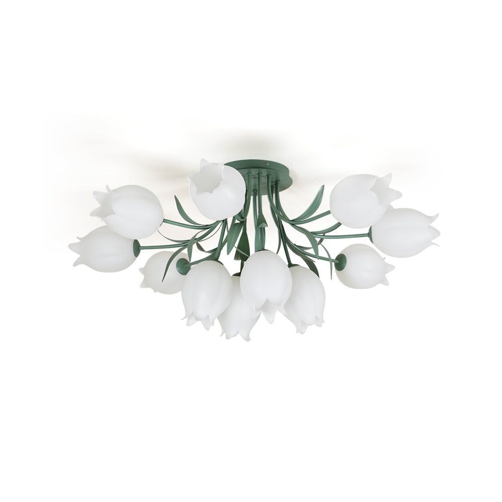 Bell Flower Branch Semi-Flush Ceiling Light — Multi-Head