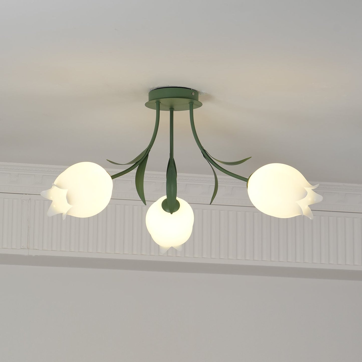 Bell Flower Branch Semi-Flush Ceiling Light — Multi-Head