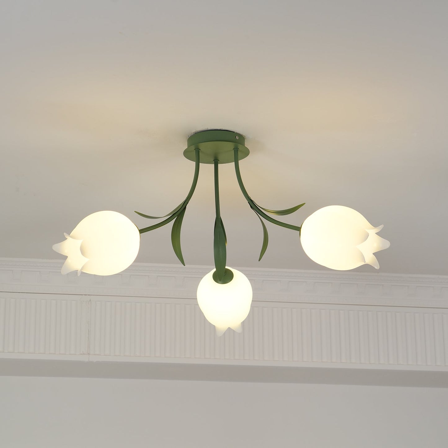 Bell Flower Branch Semi-Flush Ceiling Light — Multi-Head