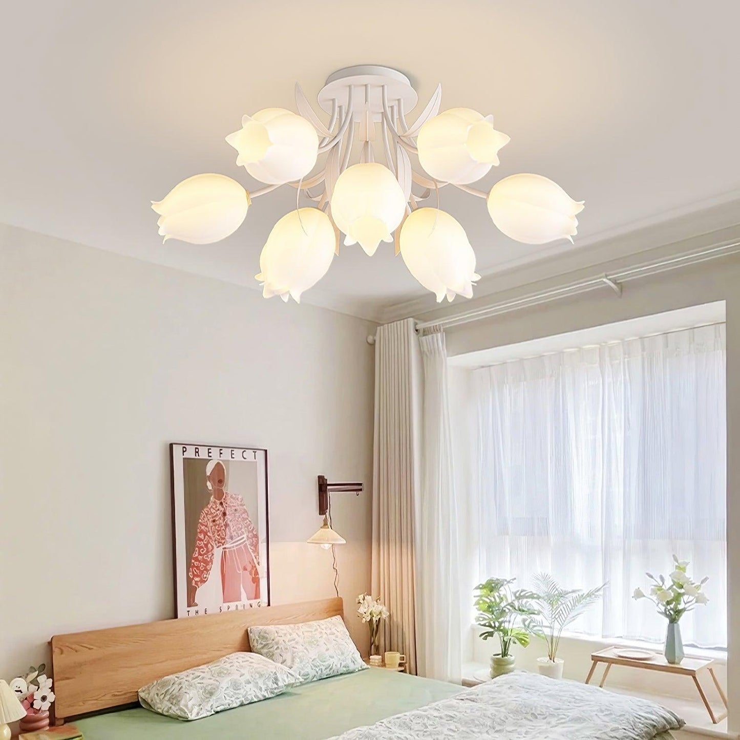 Bell Flower Branch Semi-Flush Ceiling Light — Multi-Head