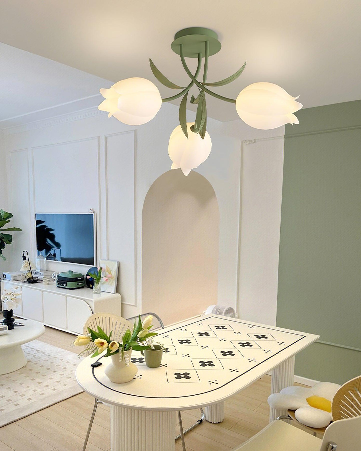 Bell Flower Branch Semi-Flush Ceiling Light — Multi-Head