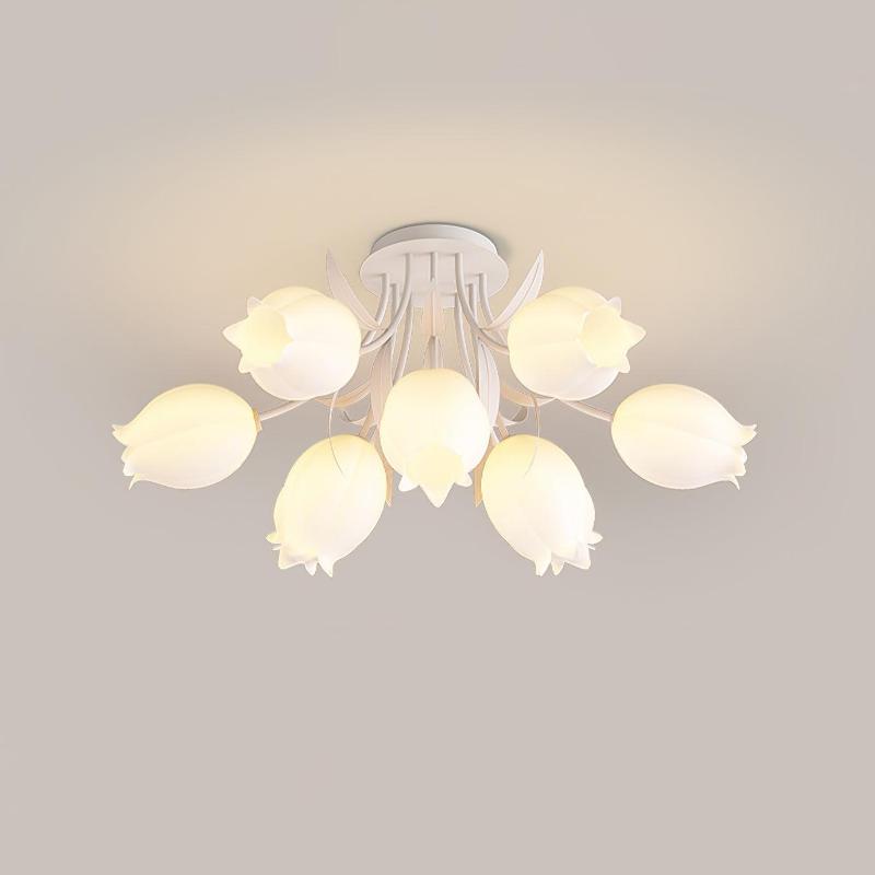 Bell Flower Branch Semi-Flush Ceiling Light — Multi-Head