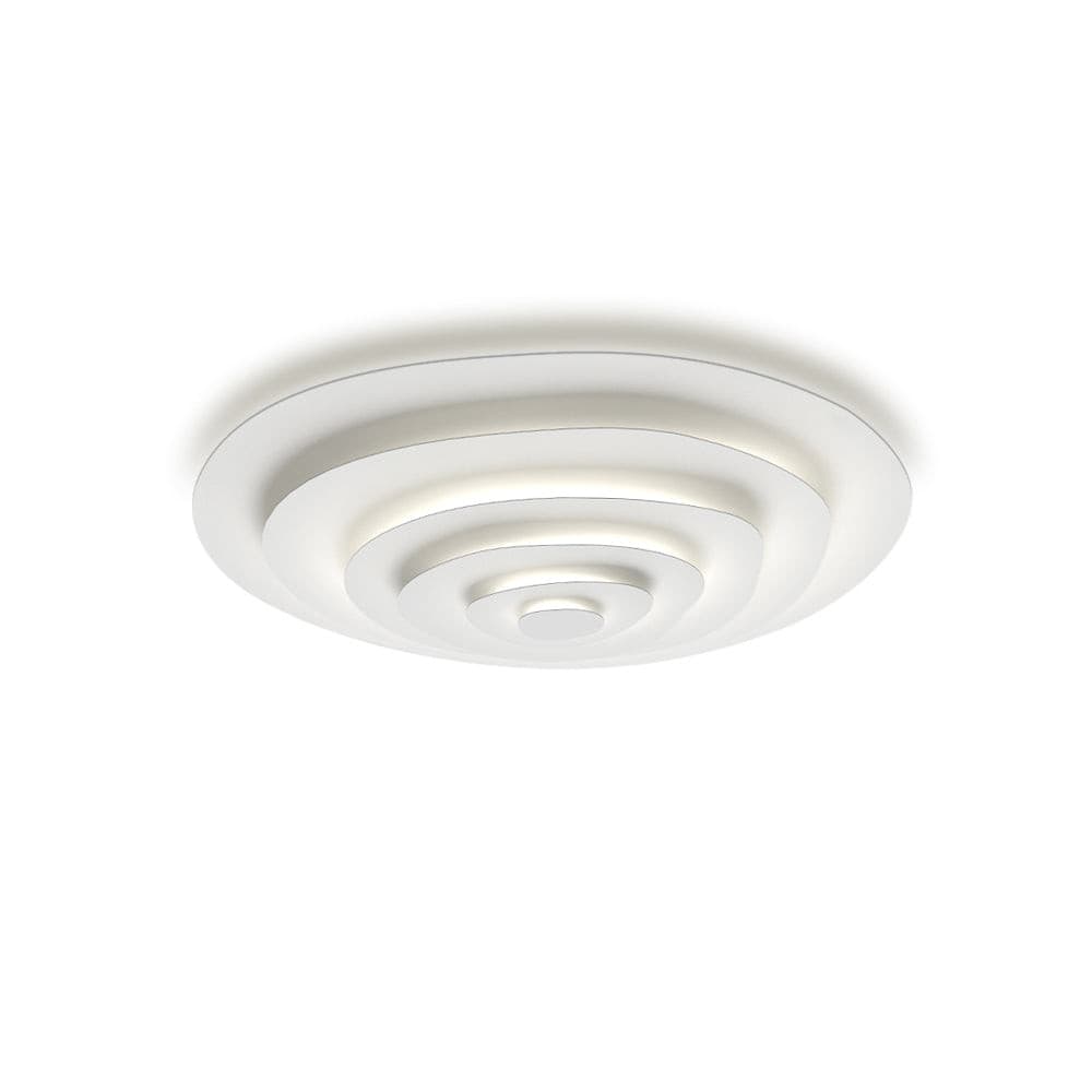 Tiered Ring Sculptural Flush Mount Ceiling Light — White