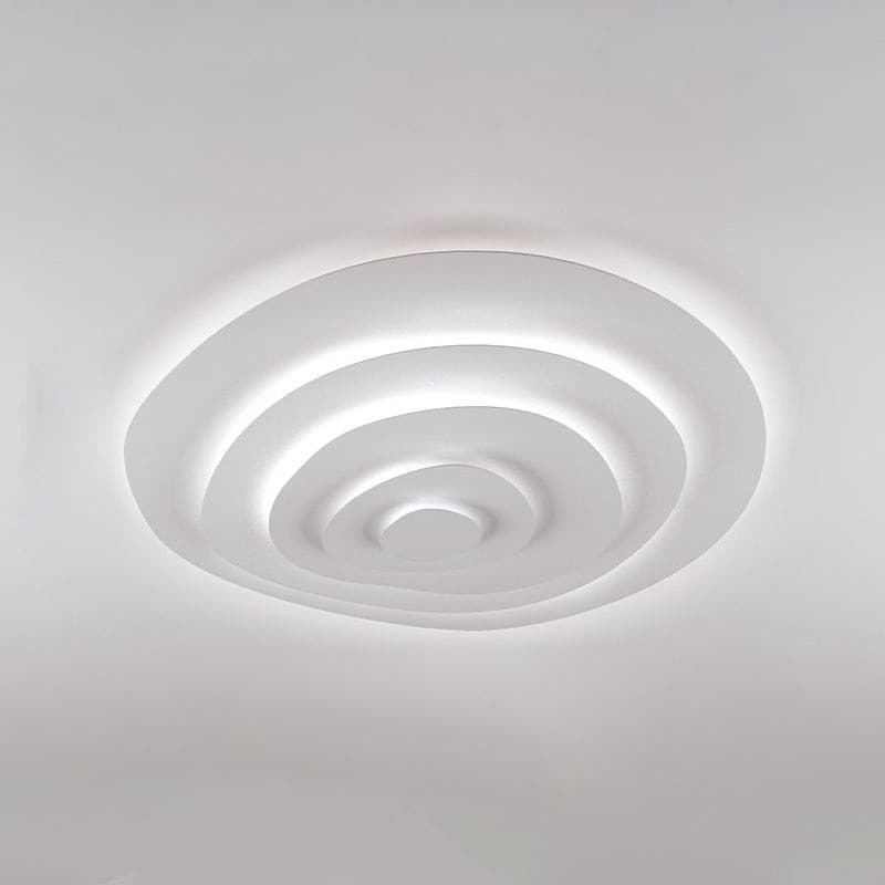 Tiered Ring Sculptural Flush Mount Ceiling Light — White