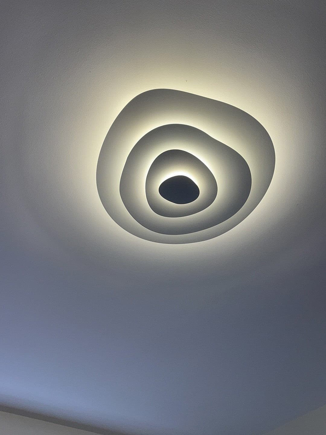 Tiered Ring Sculptural Flush Mount Ceiling Light — White