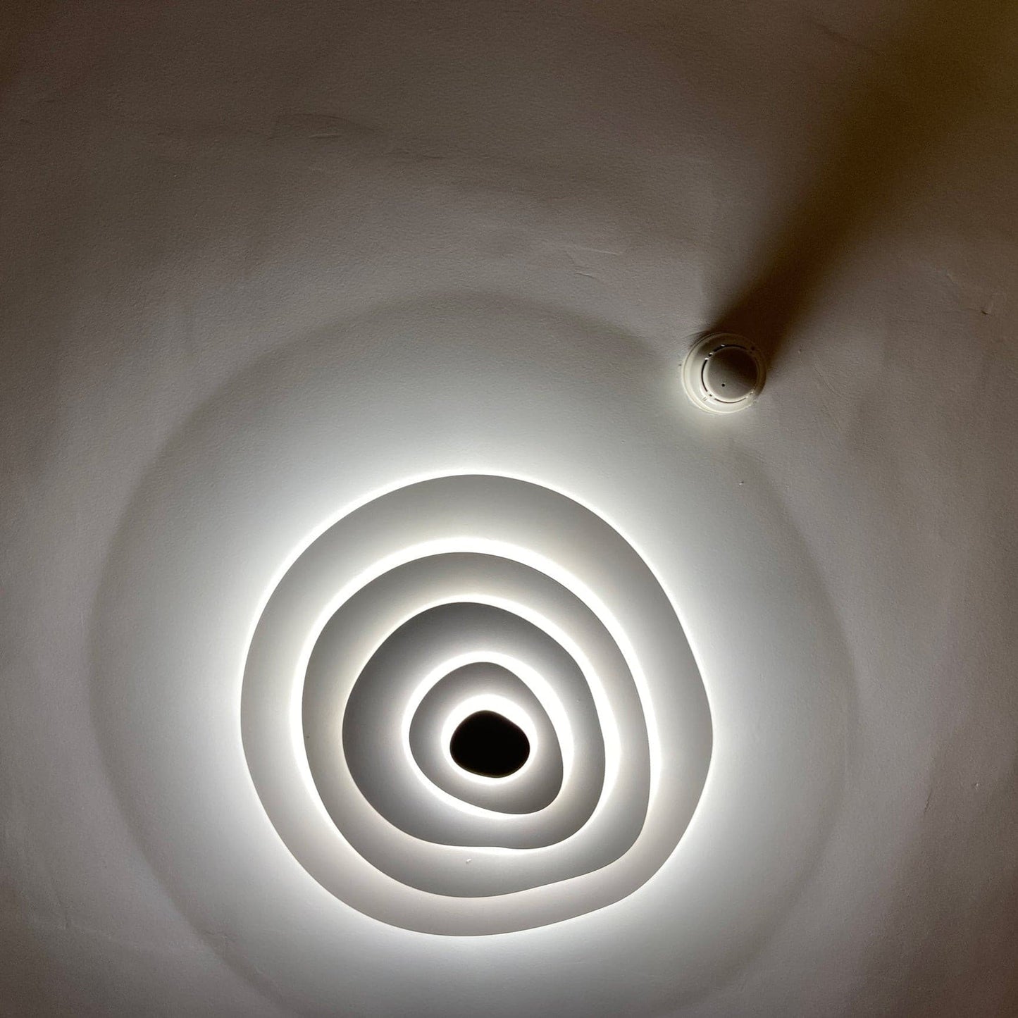 Tiered Ring Sculptural Flush Mount Ceiling Light — White