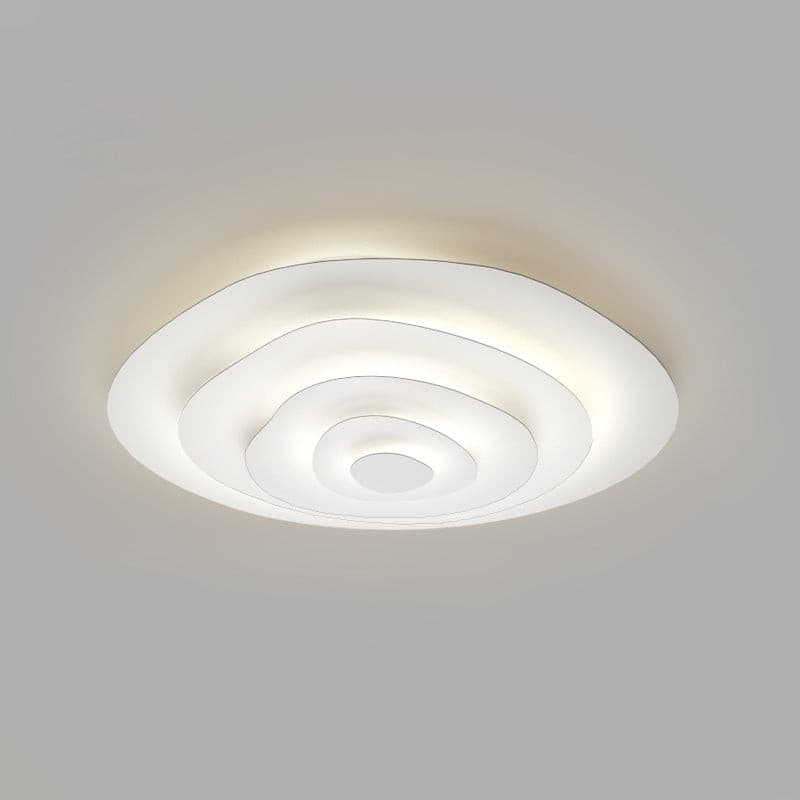 Tiered Ring Sculptural Flush Mount Ceiling Light — White