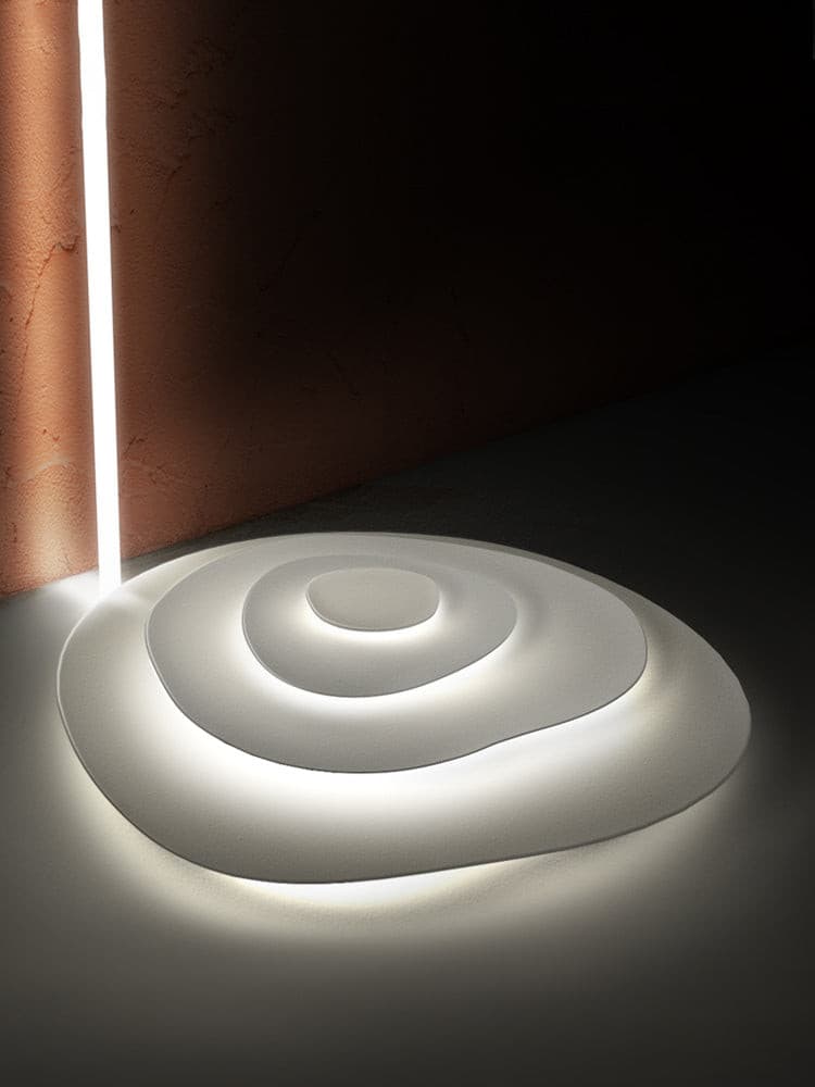 Tiered Ring Sculptural Flush Mount Ceiling Light — White