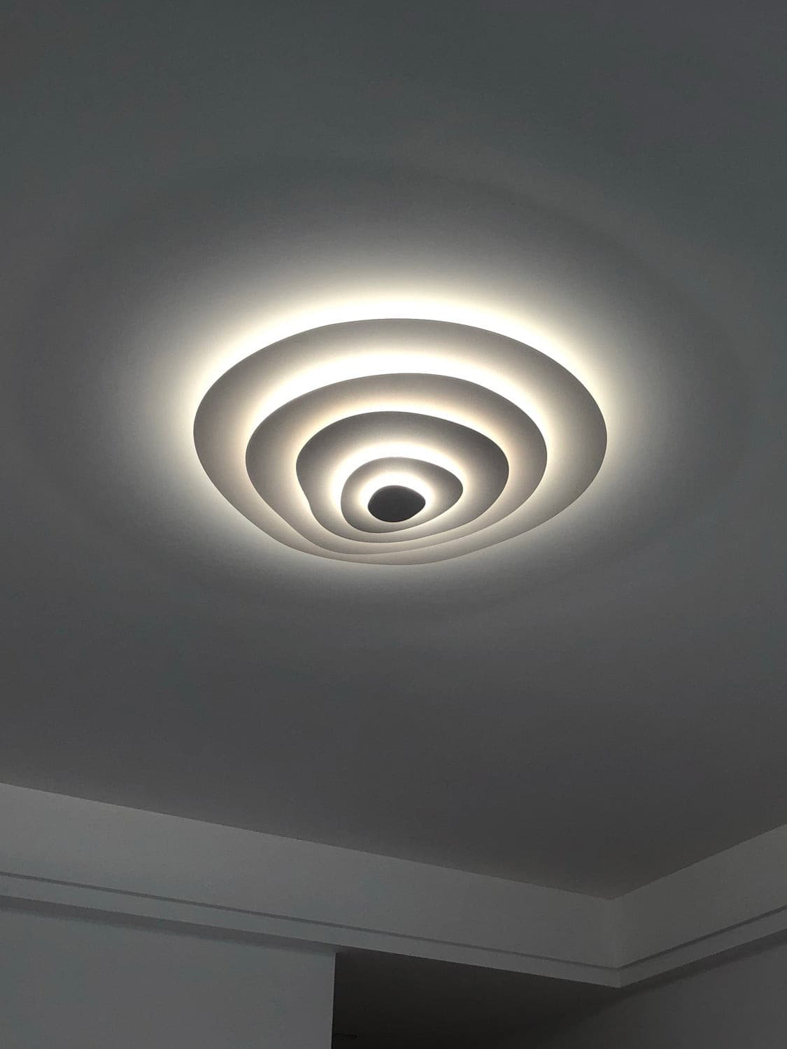 Tiered Ring Sculptural Flush Mount Ceiling Light — White