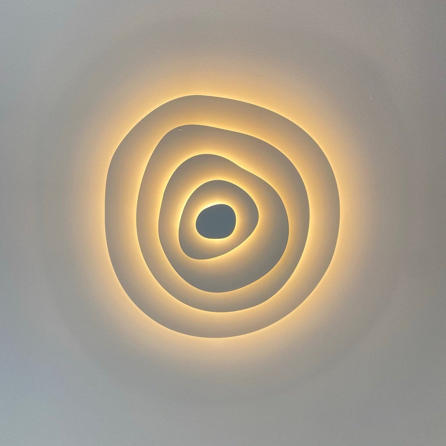 Tiered Ring Sculptural Flush Mount Ceiling Light — White