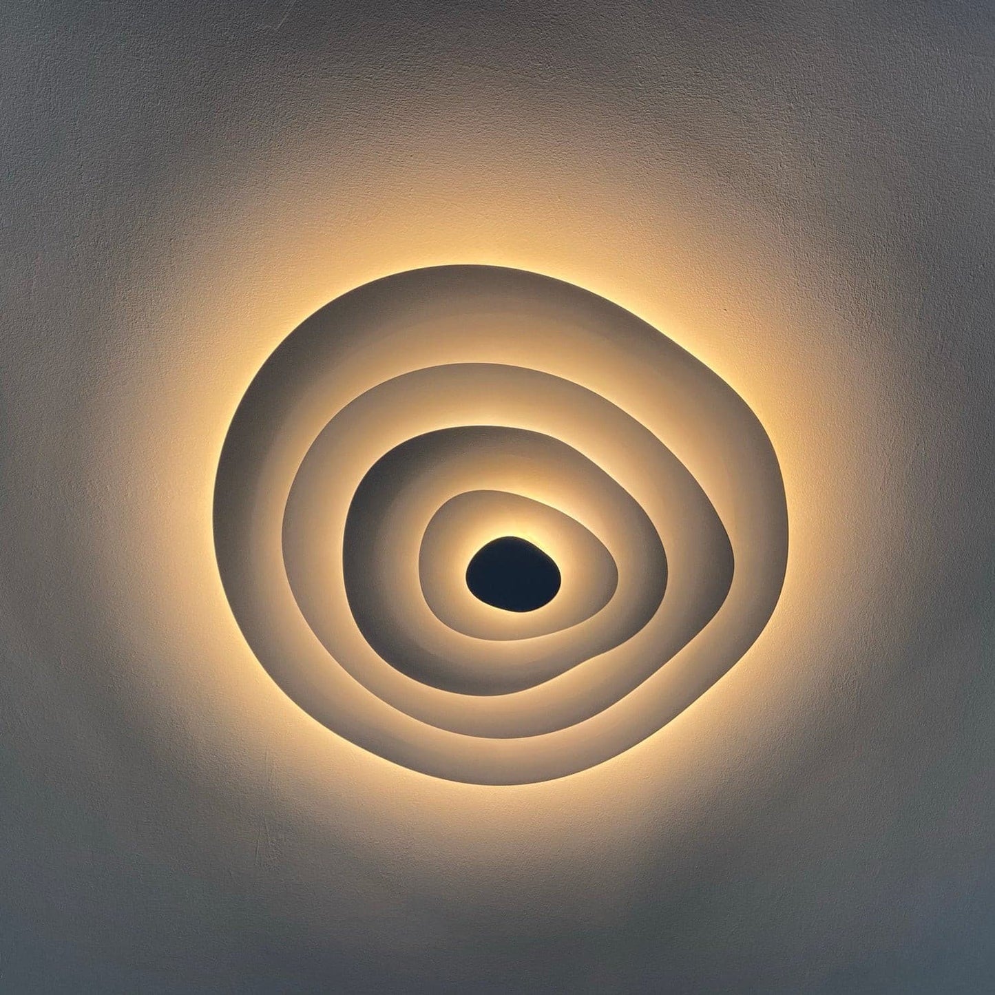 Tiered Ring Sculptural Flush Mount Ceiling Light — White