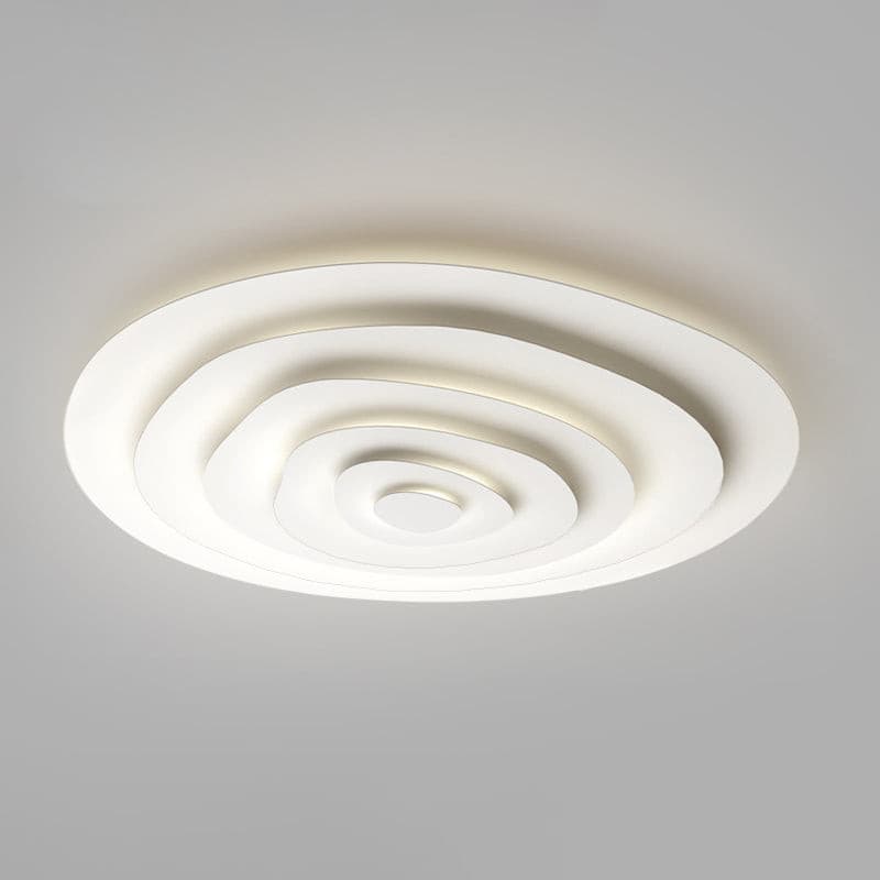Tiered Ring Sculptural Flush Mount Ceiling Light — White