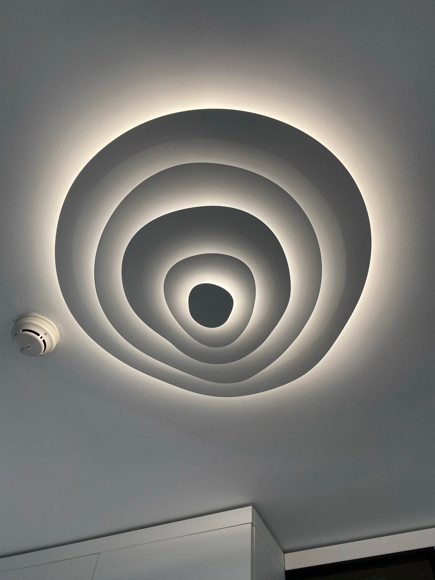 Tiered Ring Sculptural Flush Mount Ceiling Light — White