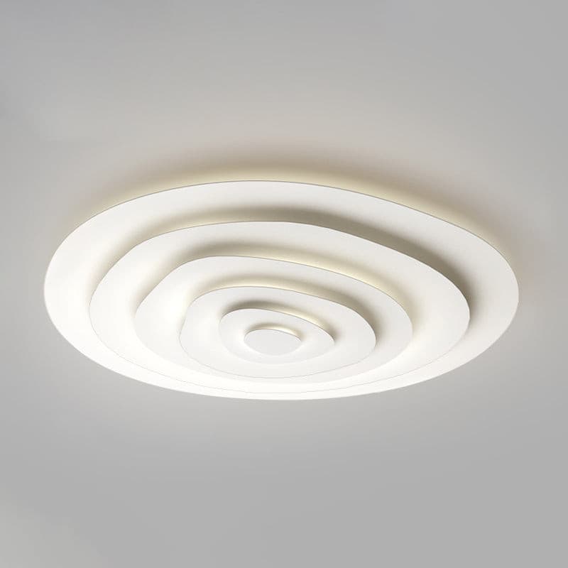 Tiered Ring Sculptural Flush Mount Ceiling Light — White