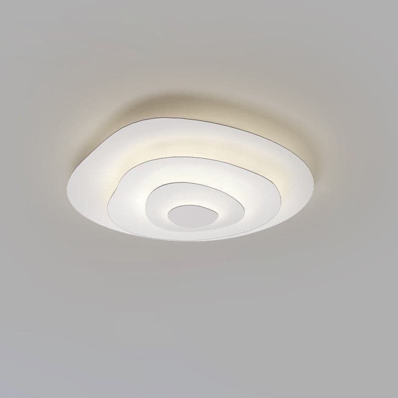 Tiered Ring Sculptural Flush Mount Ceiling Light — White