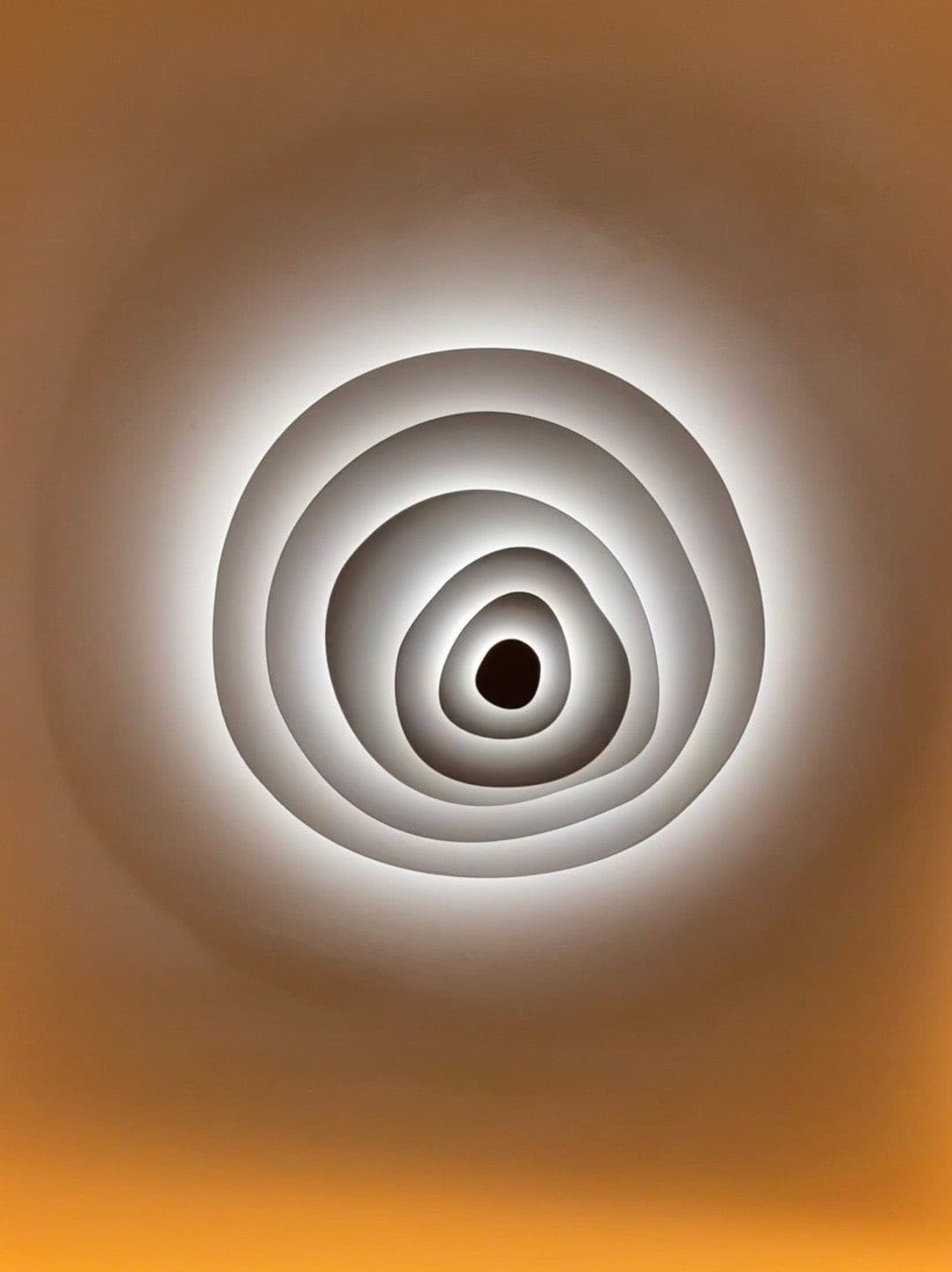 Tiered Ring Sculptural Flush Mount Ceiling Light — White