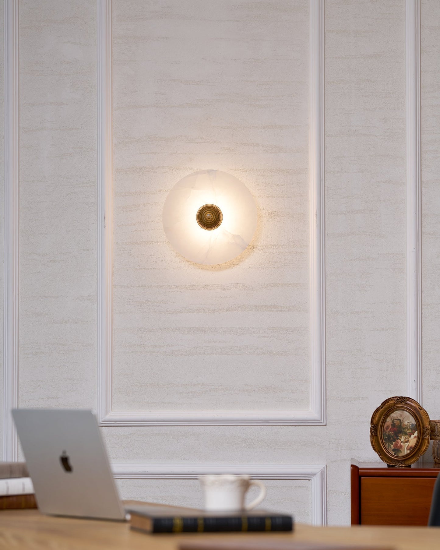 Alabaster Disc Wall Sconce