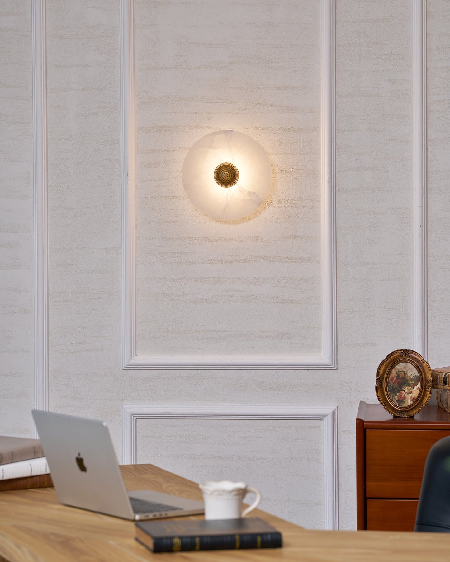 Alabaster Disc Wall Sconce